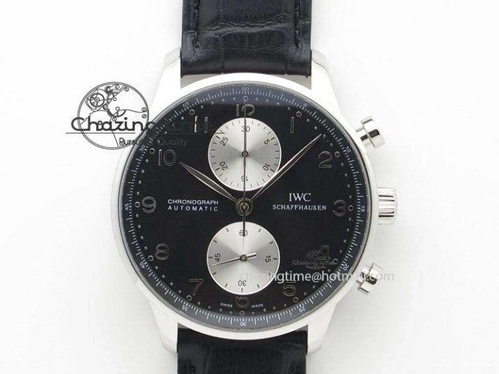 MIROTIME 0513 Portuguese IW544404 SS Gray Dial On Black Leather Strap A Practical 7259